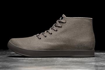 Women's Nobull Fallen Rock Canvas Mid Trainers Dark / Grey | SG J3073P